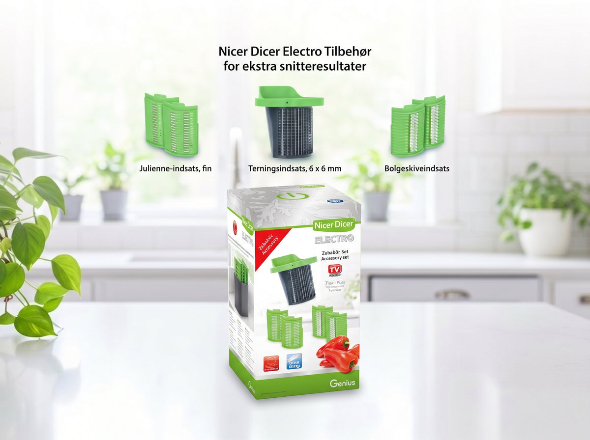 Ekstra Tilbehørssæt til Nicer Dicer Electro – 7 dele